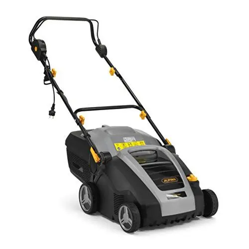 Produktbild: Alpina Elektro-Vertikutierer ASC 1.5 E, 1500 W Motor, Mit 20 Messern und 44 Federn, Tiefenverstellung von -12mm bis + 8mm, Zum Vertikutieren und Belüften des Bodens, 50l Auffangsack