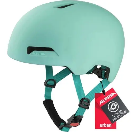 Produktbild: Alpina HAARLEM - Robuster, Individuell Anpassbarer & Leichter Urban Fahrradhelm Für Erwachsene, Turqouise matt, 52-57 cm