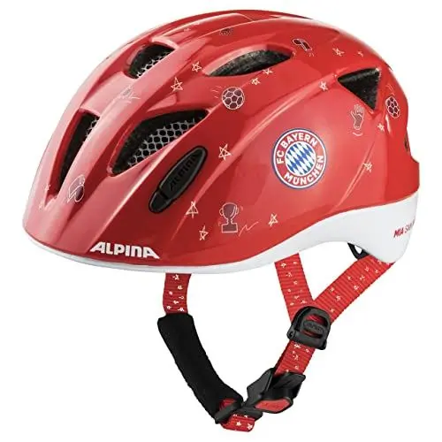 Produktbild: Alpina Kinder Fahrradhelm Leichter, Sicherer & Bruchfester FC Bayern Fahrradhelm Mit Optionalen LED-Licht Für Kinder, FCB Gloss, 47-51cm