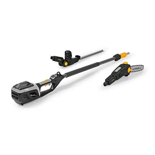 Produktbild: Alpina Multitool AMT 48 Li Kit, Teleskop-Baumschere 25 cm (350 W), Heckenscheren-Aufsatz mit 46 cm (350 W) Klingen, Für große Höhen, 48 V (2 Ah) Akku, Inkl. Akku und Ladegerät