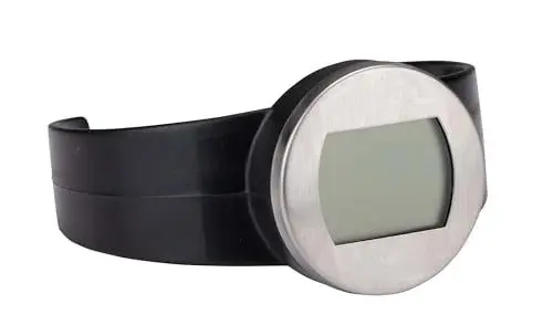 Produktbild: Alpina Weinthermometer - Platzierung um die Weinflasche - Passend für alle Weinflaschen - Edelstahl - Schwarz/Silber