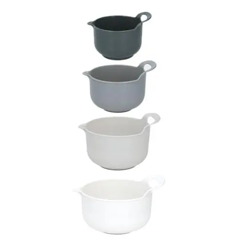 Produktbild: alpina Rührschüssel Set 4-teilig Anti-Rutsch, Weiss/Opulenter Garten
