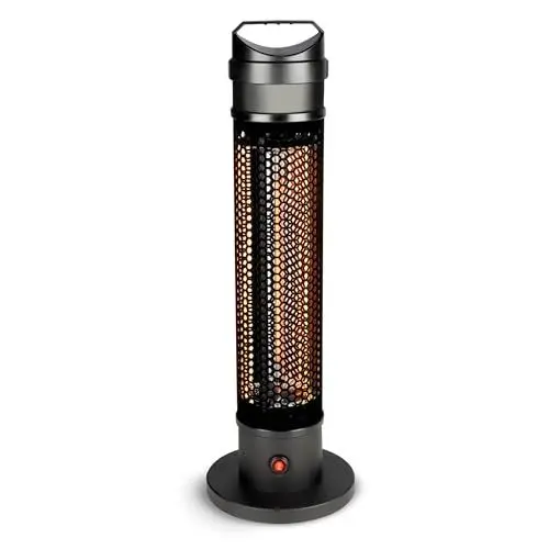 Produktbild: alpina Infrarotheizung TBH800 - Infrarot Heizstrahler 800W - für Innen und Außen - Elektroheizkörper Freistehend - Terrassenheizer - Zeltheizung - IP44 Zertifiziert - Schwarz