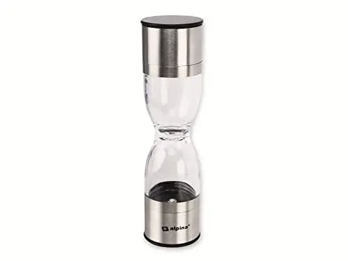 Produktbild: alpina Salz- und Pfeffermühle – 2-in-1-Mühle – Ø 6 x 22 cm – Glas/Edelstahl
