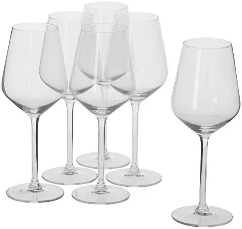 Produktbild: alpina Weingläser Weißwein - Weingläser Set 6 Teilig - Weinglas 37cl - Spülmaschinenfeste Weißweingläser - Wein Geschenk für Weisswein - Glas, Durchsichtig