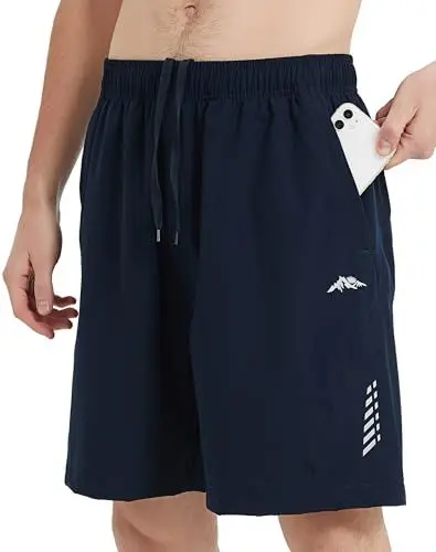 Produktbild: AlpinePulse Kurze Hosen Herren Mit Reißverschlusstasche - Schnelltrocknende Sporthose Kurz, Leichte Shorts, Robuste Laufhose