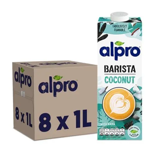 Produktbild: Alpro Barista Kokos – Zum Aufschäumen – 100 Prozent pflanzlich, vegan und milchfrei – Von Natur aus laktosefrei – Reich an Calcium und Vitaminen – 8 x 1 L
