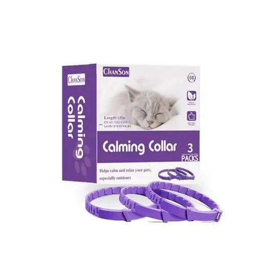 Produktbild: Beruhigungshalsband für Hunde und Katzen, Anti-Angst-Halsband mit Einstellbarer Größe, Beruhigungsmittel für Katzen und Hunde, Natürliches, Sicheres, Wasserdichtes, 15 Zoll, 3er-Pack (Klein)