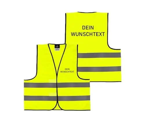 Produktbild: Alsino Warnweste mit eigenem Aufdruck - Rücken + Front - Für Sicherheit oder Partymeile