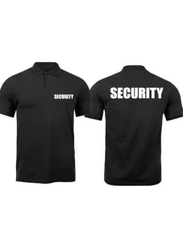 Produktbild: Alsino Security Poloshirt schwarz Polohemd Druck Brust & Rücken - Polo T-Shirt Sicherheitsbekleidung Security-Shirt - 100% Baumwolle, Farbe wählen:schwarz, Größe wählen:L