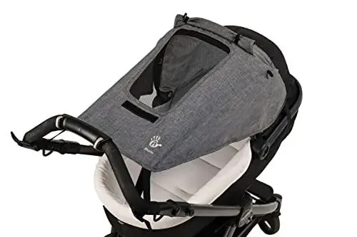 Produktbild: Altabebe Sonnensegel (AL7014-30) für Kinderwagen mit UV Schutz 50+, Wasserabweisend, doppeltbeschichteter Stoff mit Sichtfenster und extra breite Schattenflügel, Farbe: melange dunkelgrau
