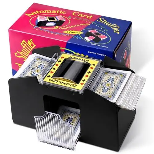 Produktbild: Altamejor Kartenmischmaschine, Kartenmischmaschine Elektrische für 1-4 Deck, Kartenmischer für Poker, Texas Hold Em, Omaha, Baccarat, Familienparty Clubspiel