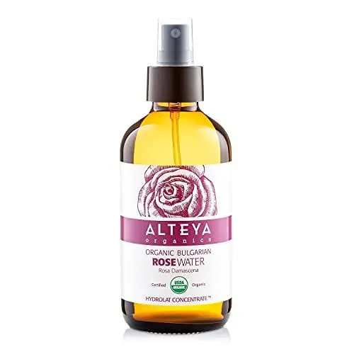 Produktbild: Alteya Bio Rosenwasser Spray in Glasflasche 240 ml- 100% USDA Organic-zertifiziert Rein Natürlich Wasserdampfdestilliertes Blütenwasser aus Damaszener Rosen, Direktverkauf vom Alteya Organics