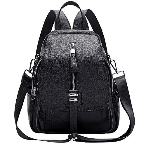 Produktbild: ALTOSY Echtes Leder Rucksack Geldbörse für Frauen Wandelbare Umhängetasche mit Schnalle Klappe
