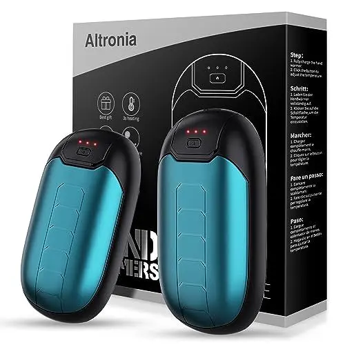 Produktbild: Altronia 2 in 1 Magnetisch Handwärmer - 3 Gänge Sind Einstellbar Tragbar Elektrisch Taschenwärmer Wiederverwendbar, für Outdoor-Sport, Ski, Camping, Warmes Geschenk für Frauen, Männer