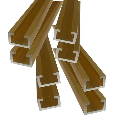 Produktbild: Alu C-Profil gold eloxiert 11 x 17 x 4,5 x 2 mm für M8 Schraube oder Mutter (100cm)