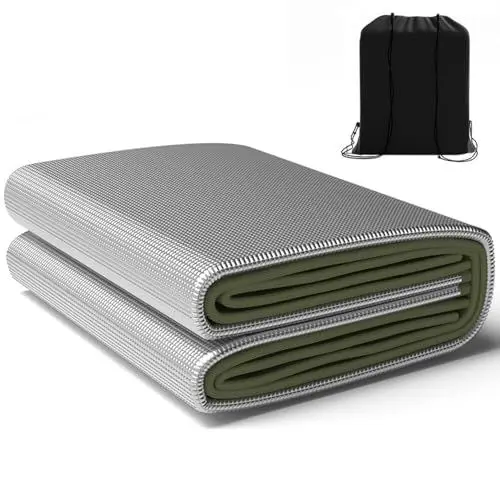 Produktbild: Alu Isomatte Schaummatten Schlafmatte aus Aluminiumfolie 9mm dick für Camping Isoliermatte Isolierdecke Faltbare Zeltmatte Bodenmatte Thermomatte Matte(1m x 2m)