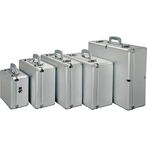 Produktbild: ALUMAXX 45137 Multifunktionskoffer Stratos III, Piloten Koffer Aluminium, Aktenkoffer Alu, Fotokoffer mit Polsterschaum, Pilotenkoffer ca. 46 cm, Silber, Koffer 46 × 36,5 × 14 cm