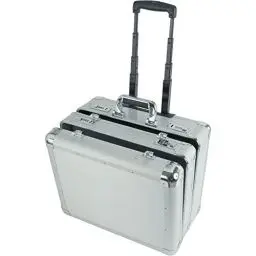 Produktbild: ALUMAXX 45150 Multifunkions Koffer CHALLENGER, Piloten Koffer Aluminium, Fotokoffer Alu, Pilotentrolley, Alutrolley ca. 103 cm, Trolley, Koffer ca. 45 cm, Silber, 45 × 38,5 × 25 cm