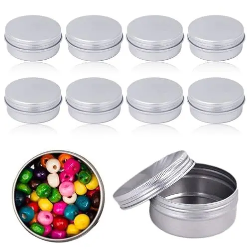 Produktbild: Aluminium Döschen, Reise Cremedose Tiegel mit Deckel, Aluminium Leer Döschen Cremedose Leer Tiegel für Lippenbalsam, Kosmetik Creme, Mini-Kerzen