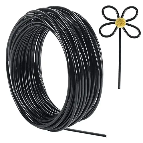 Produktbild: Tenn Well Aluminiumdraht 9 Gauge 3 mm dick 15 m biegbar Metalldraht für Fahrrad Modell Skelett Handwerk Blumenherstellung Schmuckherstellung Draht-Weben und Wickeln (Schwarz)