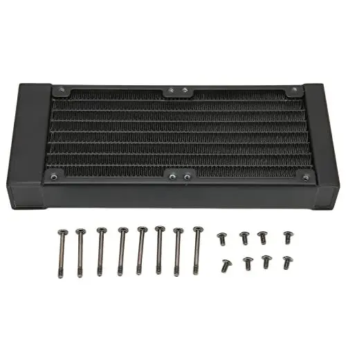 Produktbild: Aluminium-Kühler, CPU-Wasserkühlsystem, G1/4-Gewinde, 18-reihiges Rohr, Ultradichte, Starke Wärmeableitung, UPC-Computer-Wasserkühlungs-Flüssigkeits-Wärmetauscher-Kit (80 Mm)