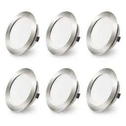 Produktbild: ALUSSO 6er Set 12V LED Einbaustrahler Decke 4W Möbel Einbaustrahler 3000K Warmweiß 4000K Neutralweiß 6000K Kaltweiß, Einbaustrahler LED Flach Bohrloch 55-58mm und 14.5mm Flache, IP44 Wasserdicht