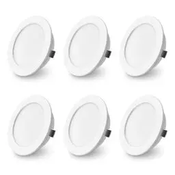 Produktbild: ALUSSO 6er Set LED Einbaustrahler 12V Einstellbare 4W Möbel Einbaustrahler 3000K Warmweiß 4000K Neutralweiß 6000K Kaltweiß, IP44 Einbaustrahler LED Flach Bohrloch 55-58mm und 14.5mm Flache