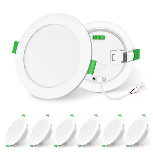 Produktbild: ALUSSO LIGHTING Einbaustrahler LED Spots 230V Dimmbar 8W 850lm Einbauleuchten Hohe Helligkeit, Warmweiß Neutralweiß Kaltweiß Deckenspots Ultra Flach Deckenleuchte IP44 für Badezimmer Küche, 6er Set