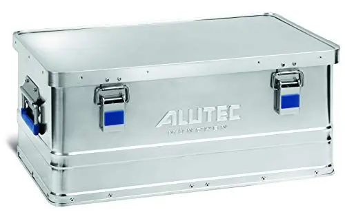 Produktbild: ALUTEC Aluminiumbox BASIC 40 (Inhalt 40 l, Innenmaße (LxBxH) 535 X 340 X 220 mm, staub-/spritzwassergeschützt, Werkzeugbox, Aufbewahrungskiste, Gewicht 2,98 kg) 10040