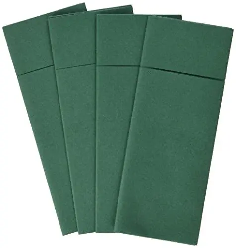 Produktbild: Alvotex Airlaid 50 Besteckservietten Bestecktaschen, Stoffähnlich, hochwertige Einwegserviette, Grün, 32X40 cm