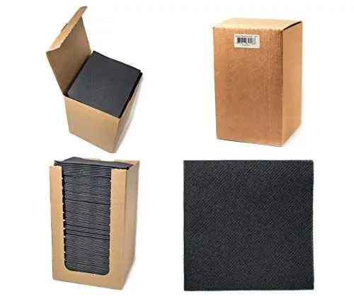 Produktbild: Alvotex Airlaid Cocktailservietten 20x20cm 100/1 - BLACK (181)