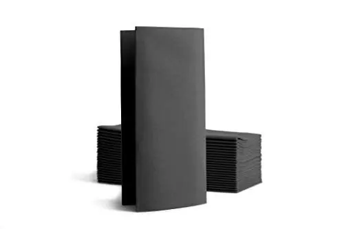 Produktbild: Alvotex CHIC Airlaid 50 Servietten, 1/8 Falten Stoffähnlich, hochwertige Einwegserviette, 39x40cm, Schwarz,