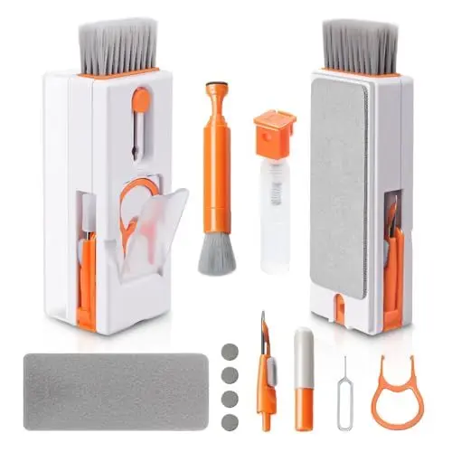 Produktbild: Alyvisun Tastatur Reinigungsset, 11 in 1 Laptop Kopfhörer Reinigungsset, Multifunktional Keyboard Cleaner Tastaturreiniger mit Bürste, für Tablet, Handy, Computer, Bildschirm