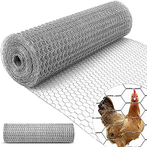 Produktbild: Amagabeli 1M x 25M Maschenweite 40mm Sechseckig Verzinkt Hühnerzaun Kaninchendraht Hasengitter Feinmaschig Wildzaun 6-Eck Drahtgeflecht Drahtstärke 0,9 mm Hasendraht Balkon und Kleintiere HC06