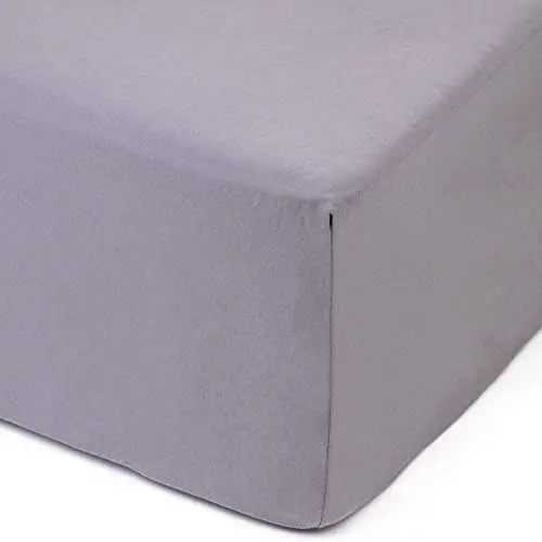 Produktbild: Amago - Spannbetttuch, 50 cm Steg, 100 prozent Baumwolle, 120 x 200 cm - Silber