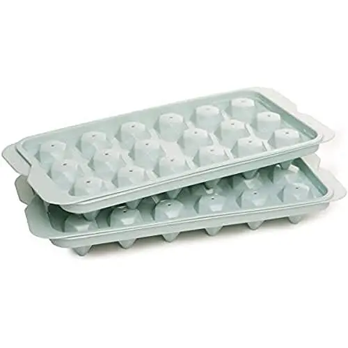 Produktbild: Amaker Eiswürfelschale mit Deckel und Behälter | Flexible und sichere Eiswürfelformen mit Eisbehälter, Schaufel und Deckel – 1er-Set, BH-2P-001