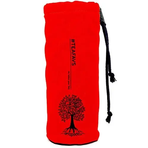 Produktbild: amapodo Flaschenhülle - Schutzhülle - Baumwollstoff, plastikfrei (Neopren & BPA Frei) - Flaschenschutz für Glasflaschen - Tasche für Trinkflaschen - Schutzhüllen für Flaschen mit Ø von 6-7cm