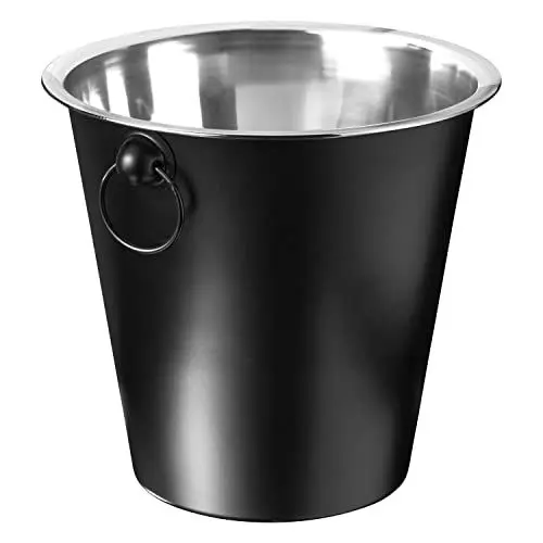 Produktbild: AMARE Champagnerkühler mit Ringgriffen, 21,8x21,8x20,6cm, schwarz