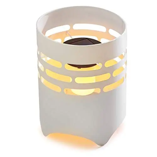 Produktbild: AMARE Gartenfeuer rund 9000-1005-208, Außenbeleuchtung 18,5 x 18,5 x 25,5 cm Flammeneffekt (Energieklasse A++) Weiß