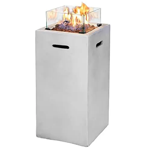 Produktbild: AMARE Gas-Feuertisch quadratisch, grau