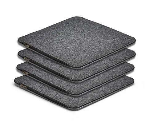 Produktbild: AMARE Home 4er Set Sitzkissen Filz zum Wenden, 40 x 40 cm, dunkelgrau / hellgrau, Grau