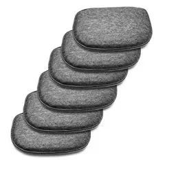 Produktbild: AMARE Home 6er Set Sitzkissen Filz zum Wenden, 40 x 39 cm, dunkelgrau / hellgrau.
