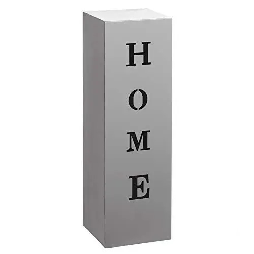 Produktbild: AMARE Home Deko Säule Hauseingang Garten Windlicht Podest Blumensäule 16 x 16 x 50 cm grau, Silber, Design