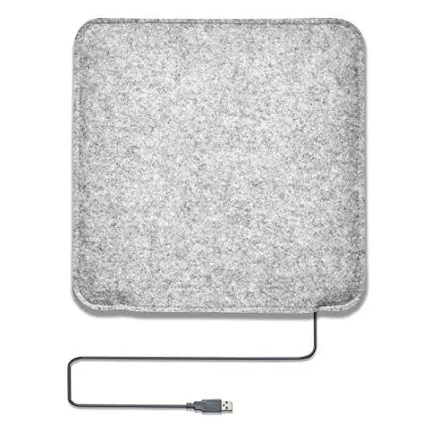 Produktbild: AMARE beheizbares Sitzkissen mit USB-Anschluss aus Filz zum Wenden, 35 x 35 cm, dunkelgrau / hellgrau 9301-1000-002, 1 Stck. Inkl. Heizmatte