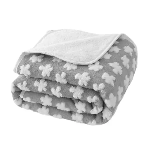 Produktbild: Amarrirose wasserdichte Hundedecke-100x110cm maschinenwaschbar, bequemer und weicher Sofabezug mit bequemer Watte, 3D texturierte Wolken,Katzendecke warm und weich, grau