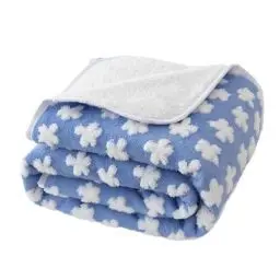 Produktbild: Amarrirose wasserdichte Hundedecke - 60x80 cm Maschinenwaschbar, Kuschelige und weiche Couchdecke, Komfortable Polsterung, 3D strukturierte Wolken, Warme und weiche Katzendecke, Lila