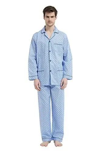 Produktbild: Amaxer Herren Schlafanzug Baumwolle Pyjamas Set