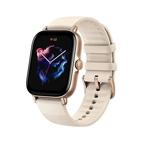 Produktbild: Amazfit GTS 3 42mm Smartwatch Fitness, Kontrolle des Menstruationszyklus, Herzfrequenz, SpO2 und Stresslevel, intelligente Uhr mit mehr als 150 GPS-Sportmodi, 5 ATM wasserdicht, integrierte Alexa