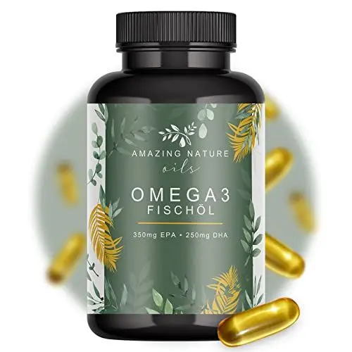 Produktbild: Amazing Nature® Omega 3 Kapseln Hochdosiert mit 1000 mg hochwertigem Fischöl pro Kapsel und den Fettsäuren EPA & DHA 1 x 120 Omega-3 Kapseln aus Nachhaltigem Fischfang